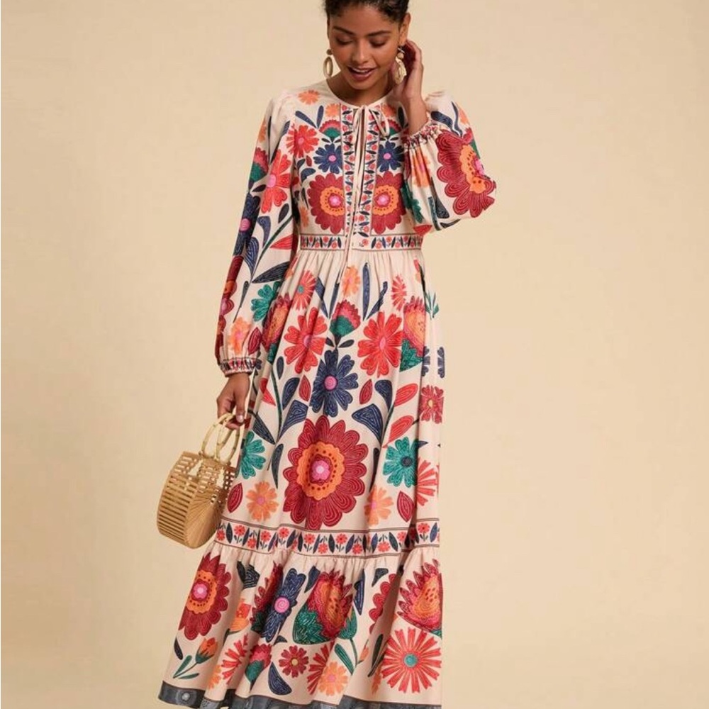 Floral Multicolor Maxi Dress